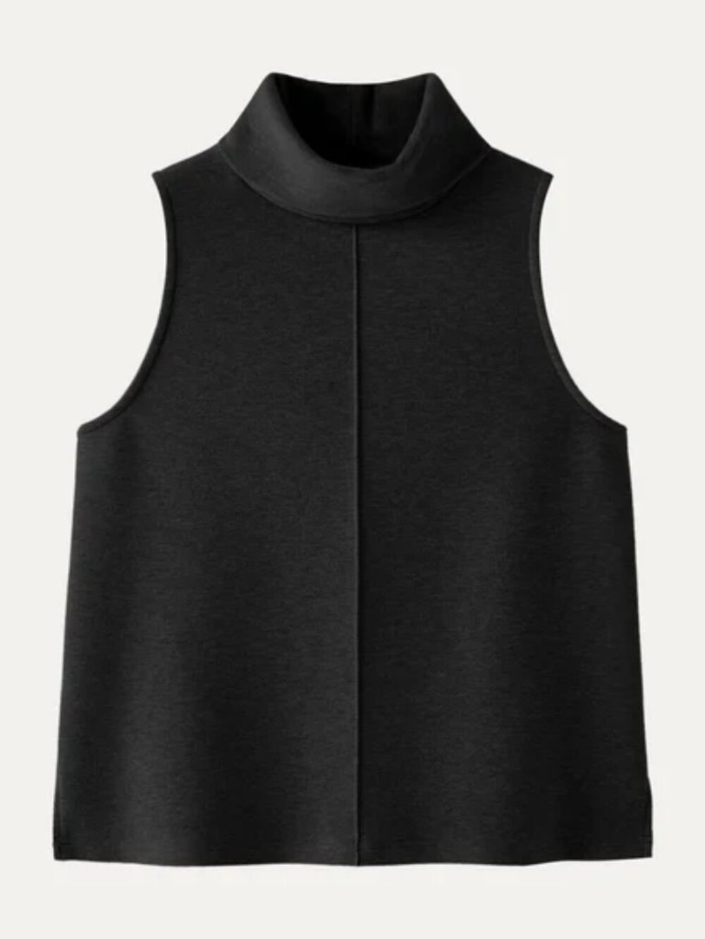 OGL Black FuzzLuxe Turtle Neck Sleeveless Split Hem Top Size Small NWT